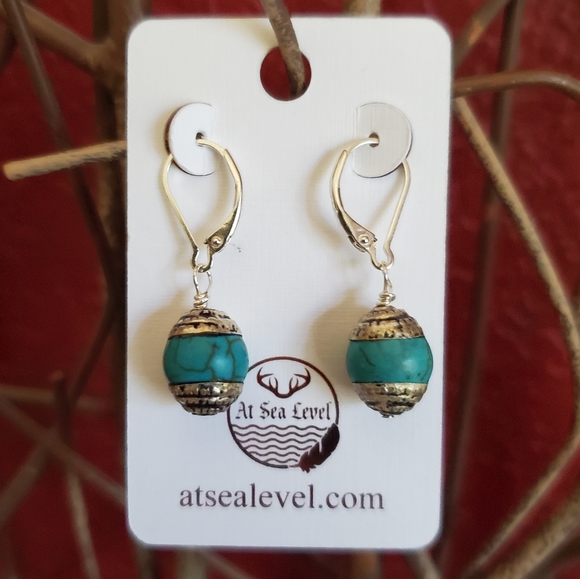 At Sea Level Jewelry & Gifts Jewelry - Turquoise Sterling Leverback Earrings